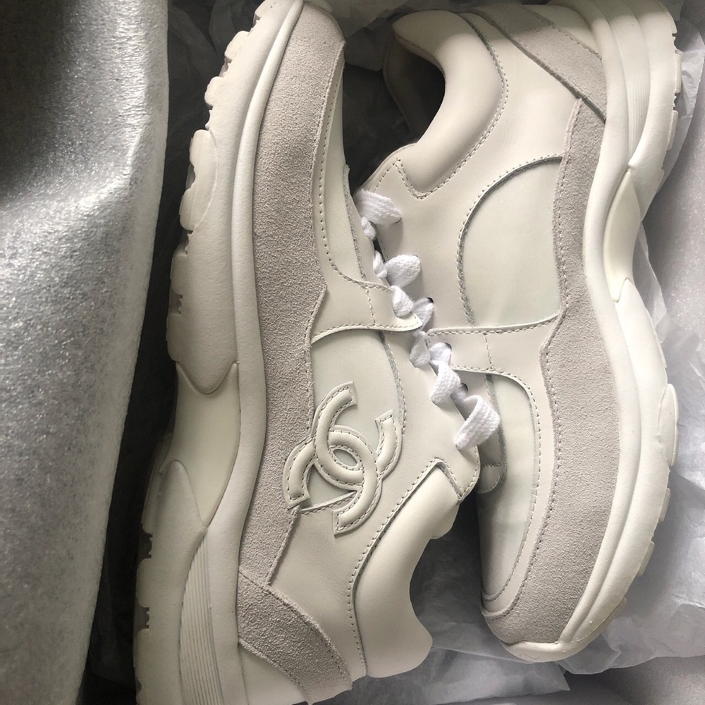 BRAND NEW chanel triple white cc runners